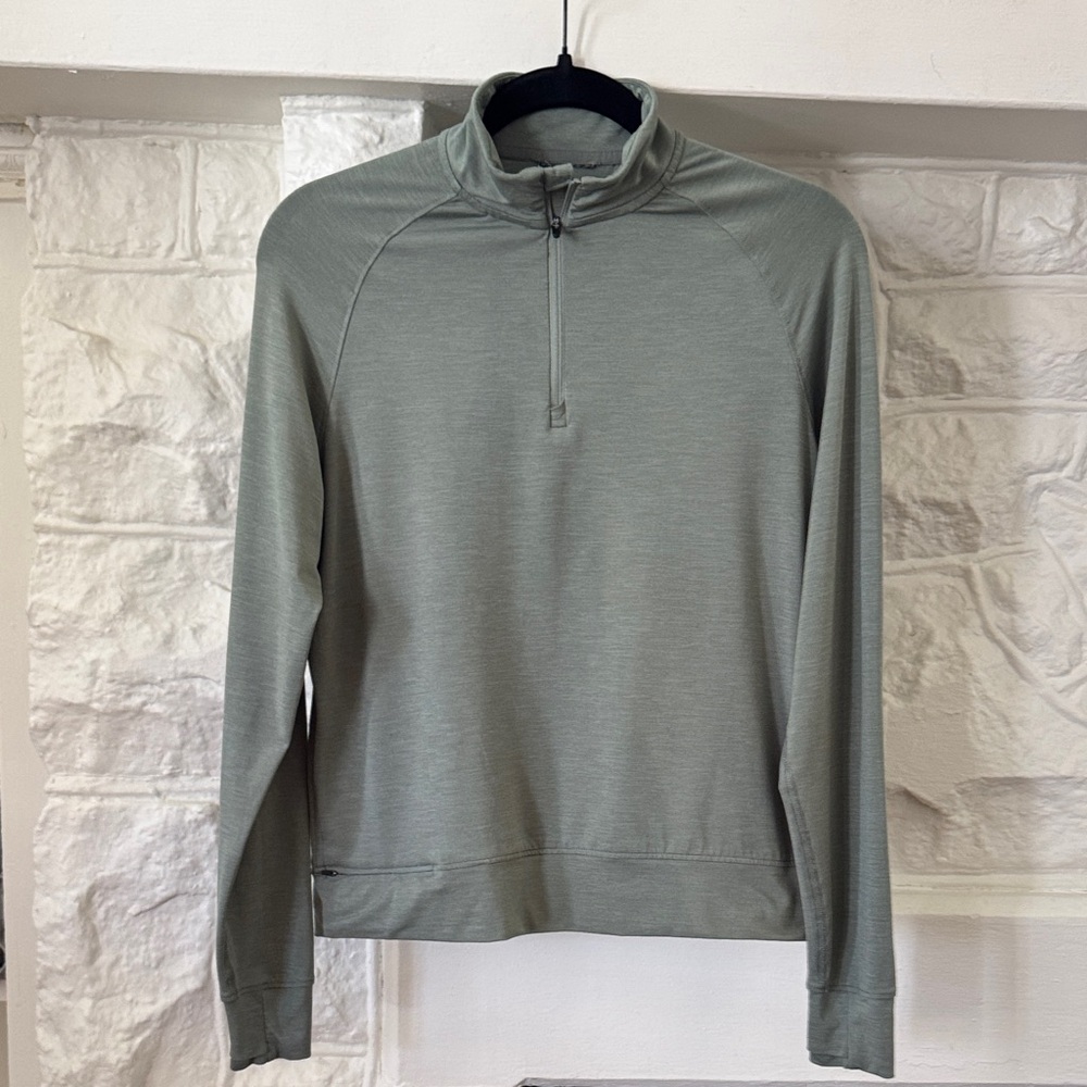 REI Women's Light Sage Green Quarter-Zip Pullover Jacket